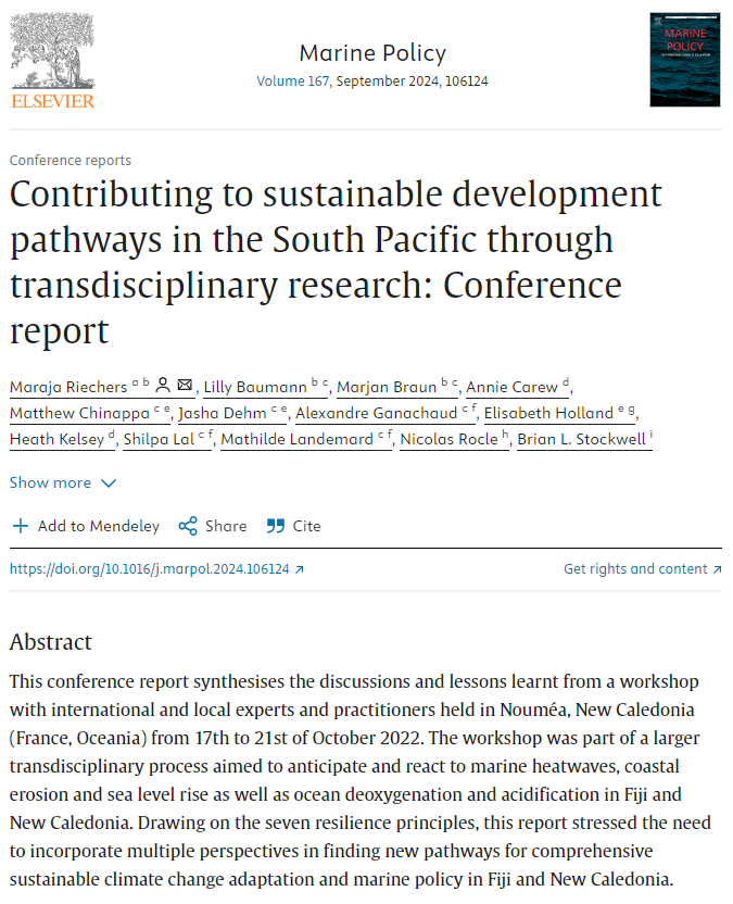 Contributing to sustainable development pathways in the South Pacific through transdisciplinary research